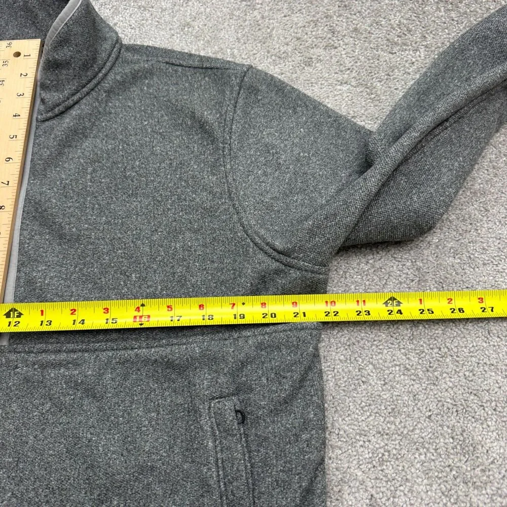 J.Crew Fleece 1/4 Zip Pullover Sweatshirt Mens Medium Gray Pocket Outdoor Casual
